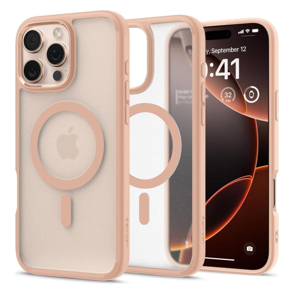Spigen® Ultra Hybrid™ (MagFit) ACS08689 iPhone 16 Pro Max Case - Frost Rose Titanium