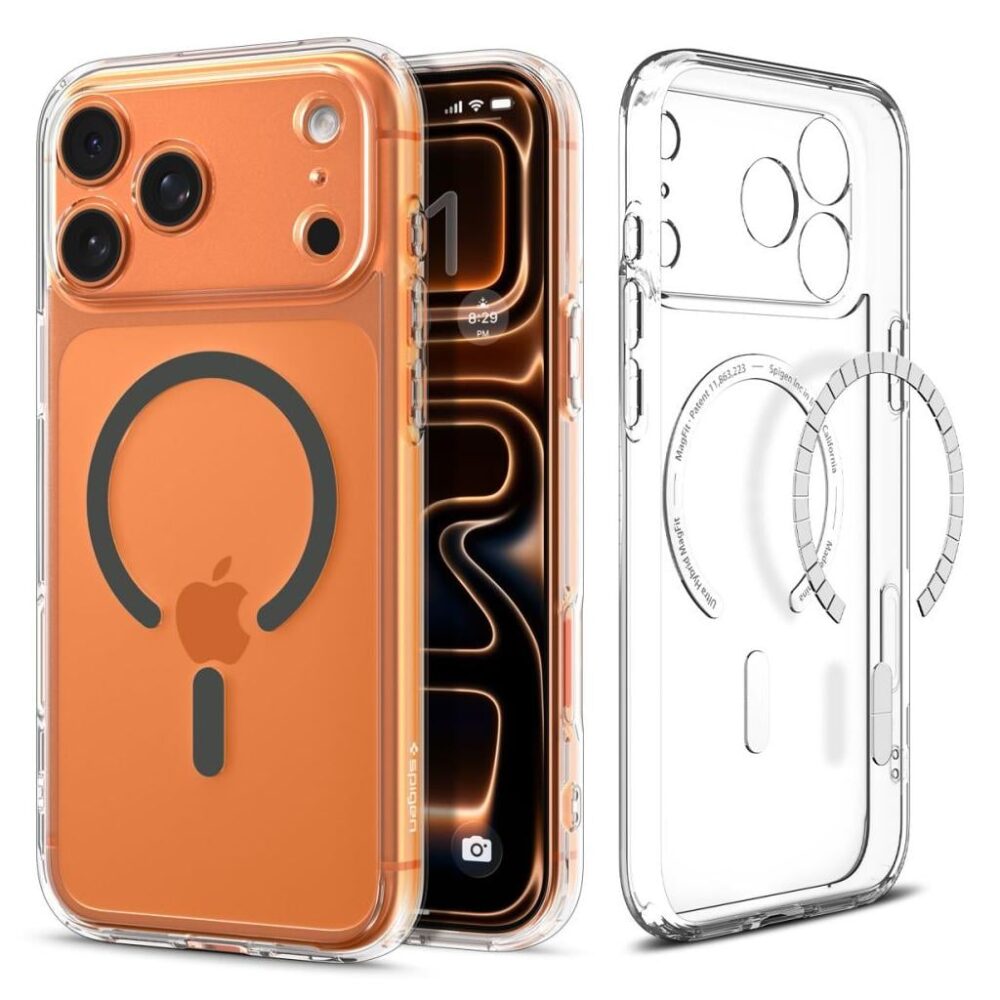 Spigen® Ultra Hybrid™ (MagFit) ACS10347 iPhone 17 Pro Case - Clear Graphite