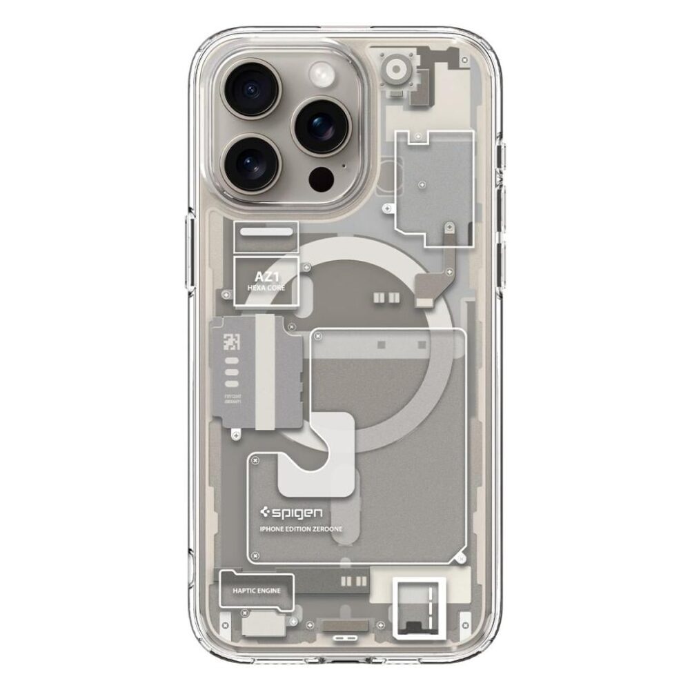 Spigen® Ultra Hybrid™ Zero One (MagFit) ACS07211 iPhone 15 Pro Max Case - Zero One Natural Titanium