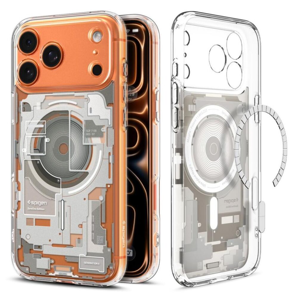 Spigen® Ultra Hybrid™ Zero One (MagFit) ACS10352 iPhone 17 Pro Case - Zero One Natural Titanium