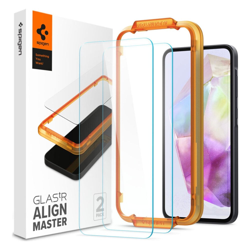 Spigen® (x2 Pack) GLAS.tR™ ALIGNmaster™ AGL07772 Samsung Galaxy A35 Premium Tempered Glass Screen Protector