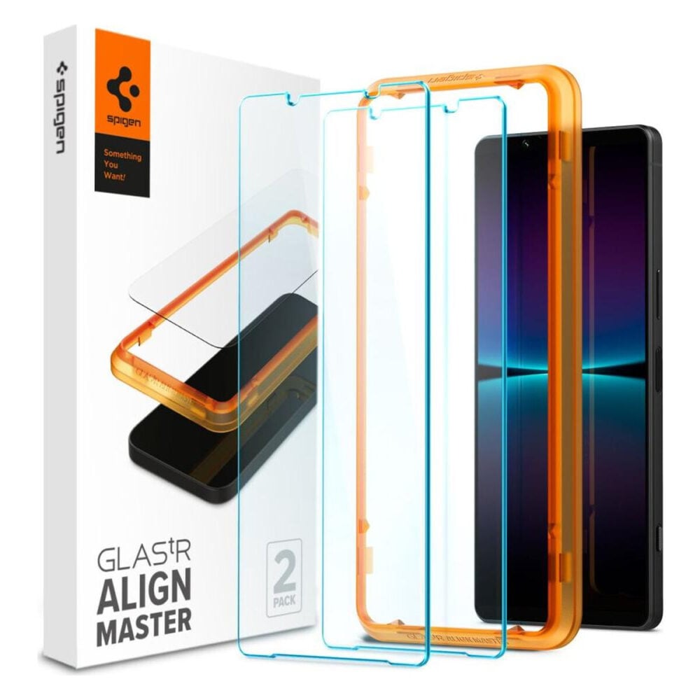Spigen® (x2 Pack) GLAS.tR™ ALIGNmaster™ AGL08271 Sony Xperia 1 VI Premium Tempered Glass Screen Protector