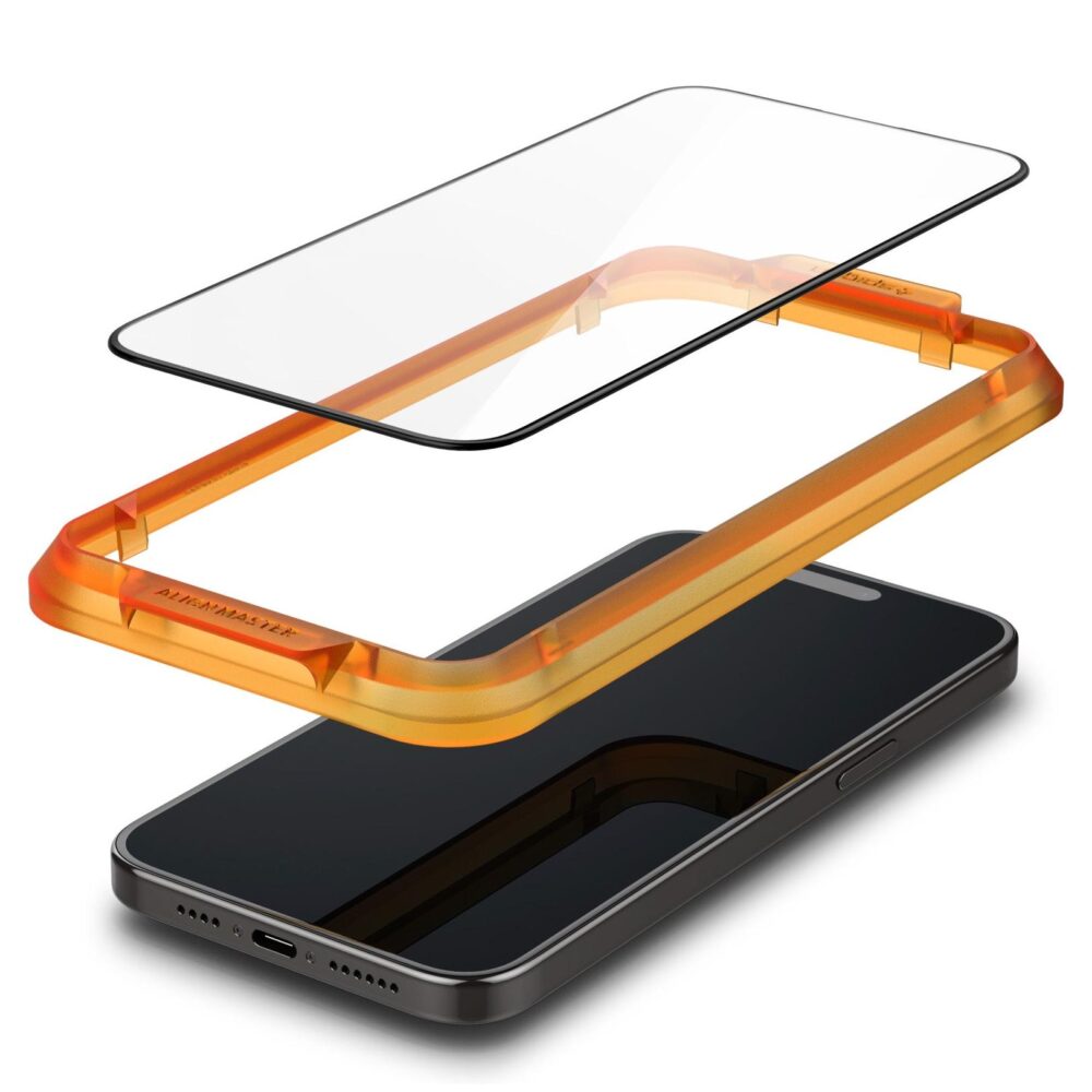 Spigen® (x2.Pack) GLAS.tR™ ALIGNmaster™ Full Cover HD AGL06886 iPhone 15 Plus Premium Tempered Glass Screen Protector