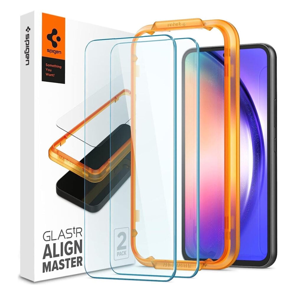 Spigen® (x2.Pack) GLAS.tR™ ALIGNmaster HD AGL05966 Samsung Galaxy A54 Premium Tempered Glass Screen Protector