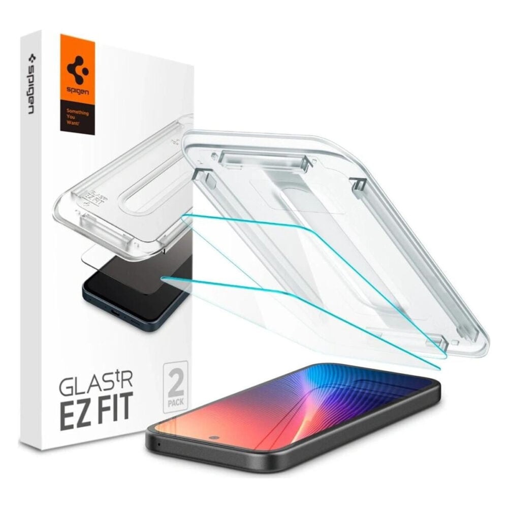 Spigen® (x2.Pack) Glas.tR™ EZ Fit™ AGL08938 Google Pixel 9a Premium Tempered Glass Screen Protector - Crystal Clear