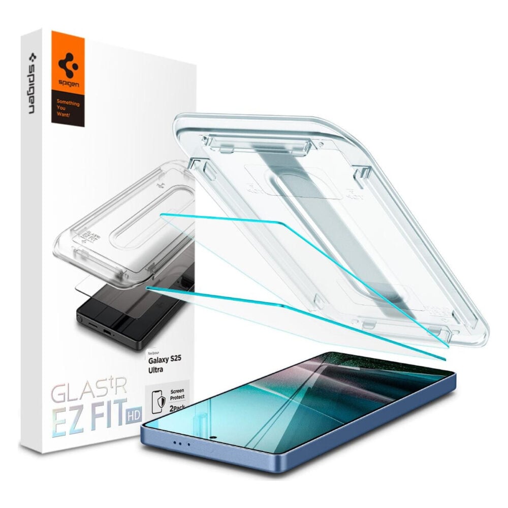 Spigen® (x2.Pack) GLAS.tR™ EZ Fit™ AGL09082 Samsung Galaxy S25 Ultra Premium Tempered Glass Screen Protector