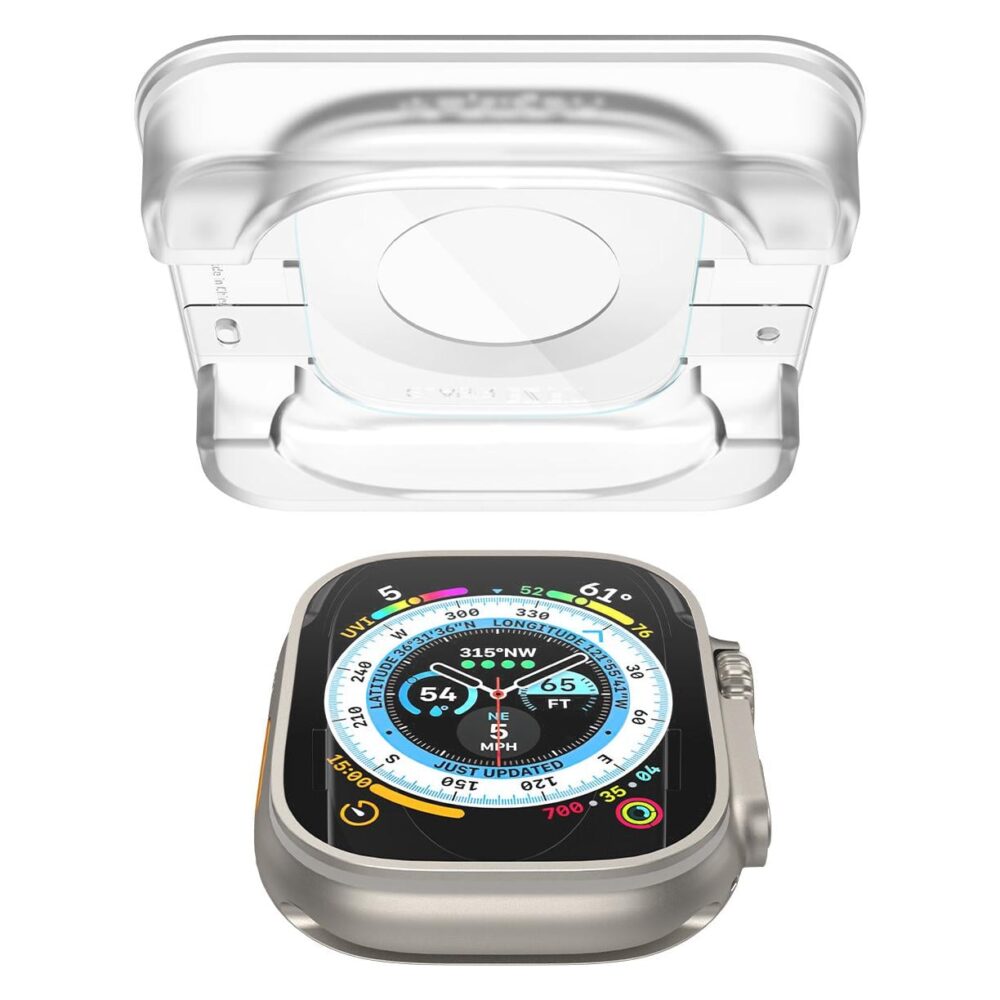 Spigen® (x2.Pack) Glas.tR™ EZ Fit™ AGL05556 Apple Watch Ultra 3 | 2 | 1 (49mm) Premium Tempered Glass Screen Protector