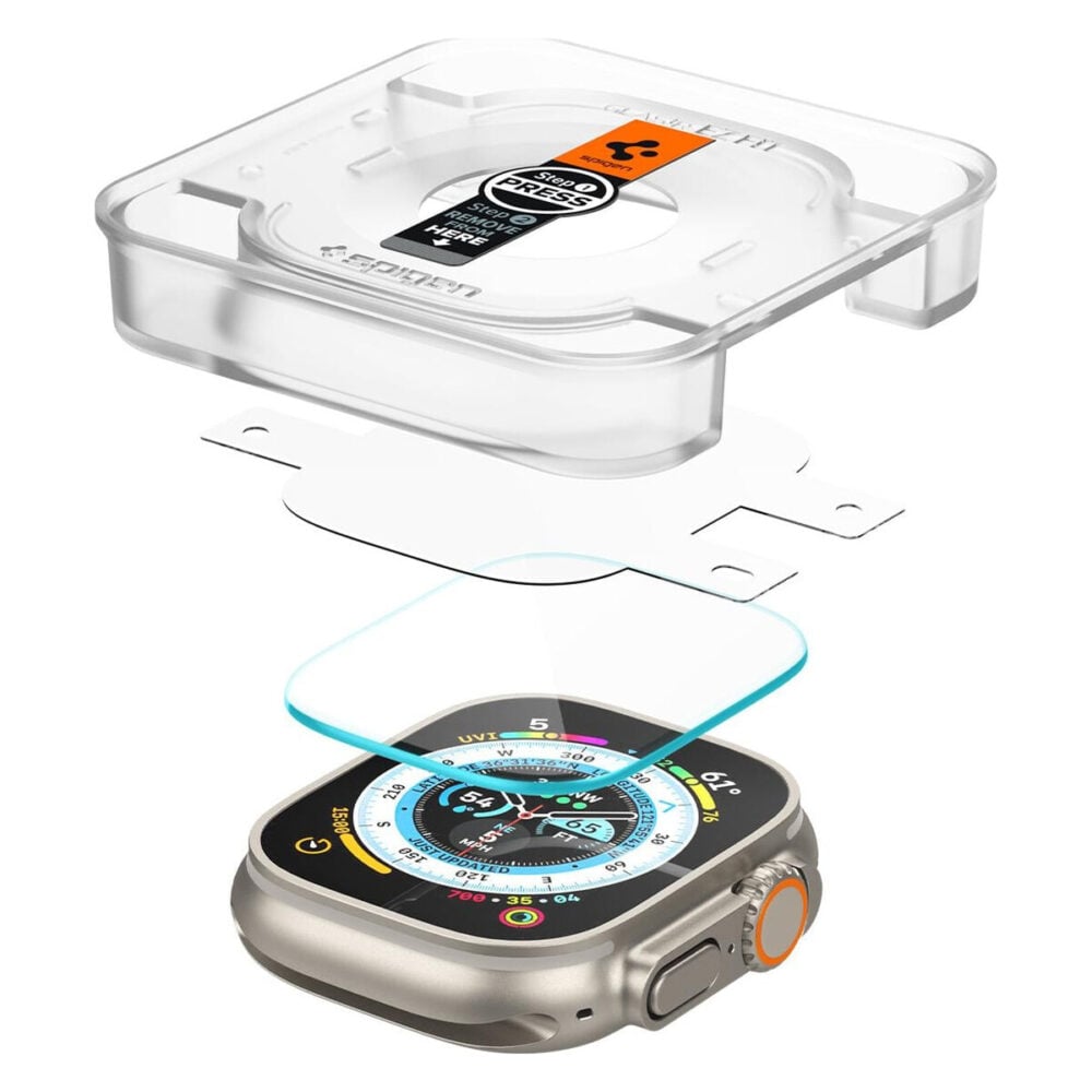 Spigen® (x2.Pack) Glas.tR™ EZ Fit™ AGL05556 Apple Watch Ultra 3 | 2 | 1 (49mm) Premium Tempered Glass Screen Protector