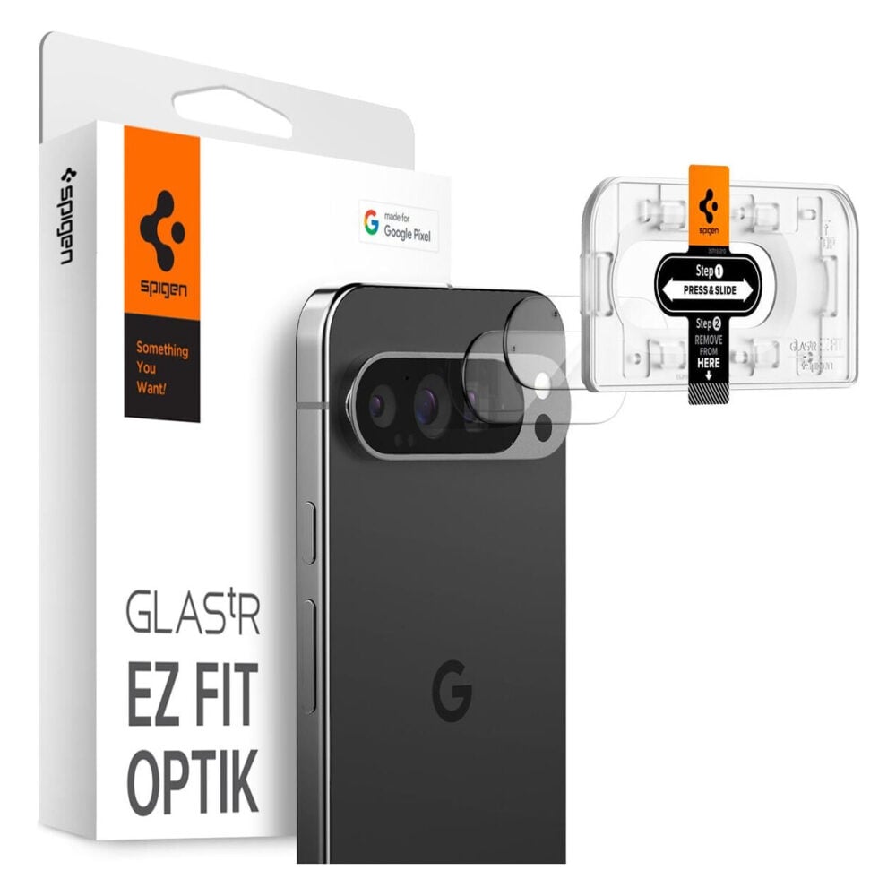 Spigen® (x2.Pack) Glas.tR™ EZ Fit™ Optik AGL08444 Google Pixel 9 Pro Premium Tempered Glass Camera Lens Protector - Crystal Clear