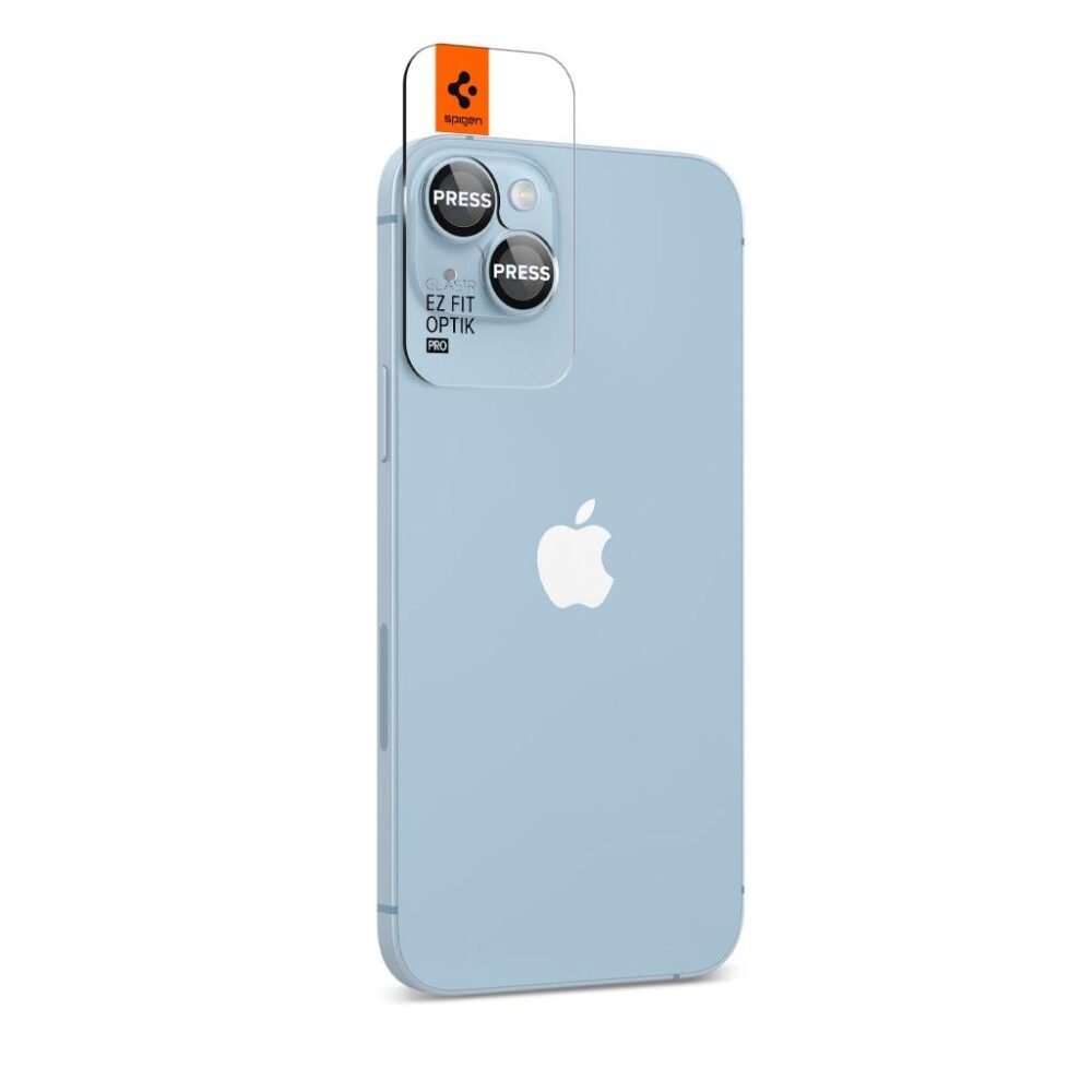 Spigen® (x2.Pack) GLAS.tR™ EZ FIT™ OPTIK PRO AGL05602 iPhone 14 / 14 Plus Premium Tempered Glass Camera Lens Protector - Blue