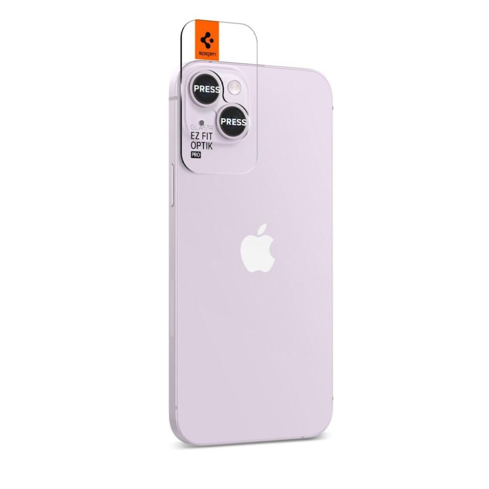 Spigen® (x2.Pack) GLAS.tR™ EZ FIT™ OPTIK PRO AGL05603 iPhone 14 / 14 Plus Premium Tempered Glass Camera Lens Protector - Purple