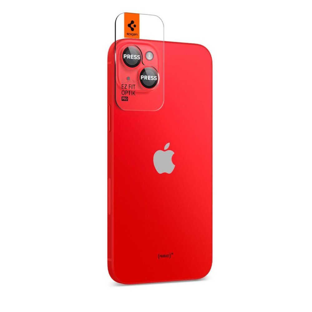Spigen® (x2.Pack) GLAS.tR™ EZ FIT™ OPTIK PRO AGL05605 iPhone 14 / 14 Plus Premium Tempered Glass Camera Lens Protector - Red