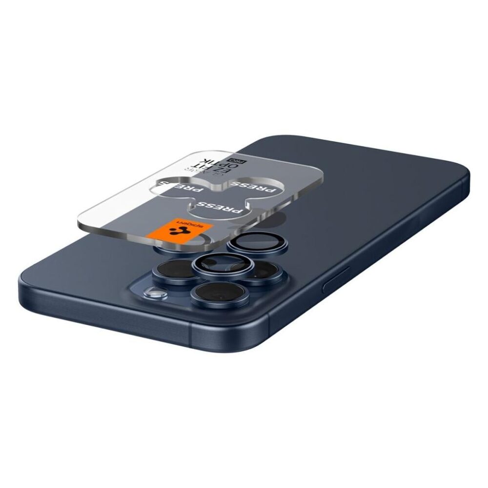 Spigen® (x2.Pack) Glas.tR™ EZ Fit™ Optik Pro AGL07164 iPhone 17 Pro Max | 17 Pro | 16 Pro Max | 16 Pro | 15 Pro Max | 15 Pro | 14 Pro Max | 14 Pro Premium Tempered Glass Camera Lens Protector - Blue Titanium