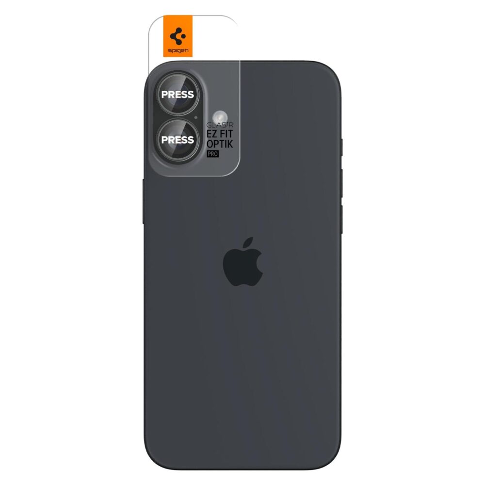 Spigen® (x2.Pack) Glas.tR™ EZ Fit™ Optik Pro AGL08531 iPhone 17 | 16 | 16 Plus Premium Tempered Glass Camera Lens Protector - Crystal Clear