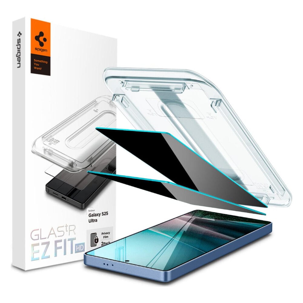 Spigen® (x2.Pack) GLAS.tR™ EZ Fit™ | Privacy AGL09335 Samsung Galaxy S25 Ultra Premium Tempered Glass Screen Protector