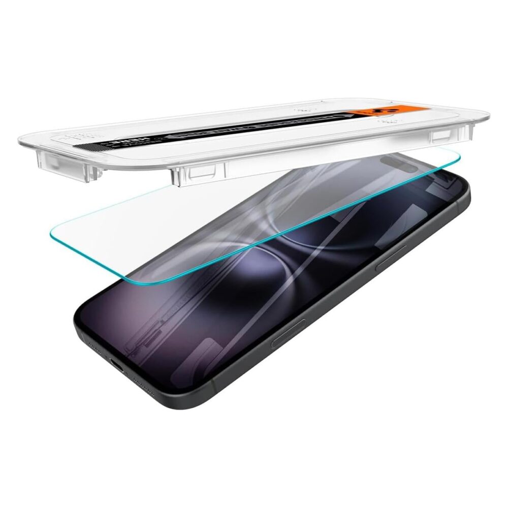 Spigen® (x2.Pack) GLAS.tR™ EZ Fit™ | Sensor Protected AGL06903 iPhone 16 | 15 Premium Tempered Glass Screen Protector