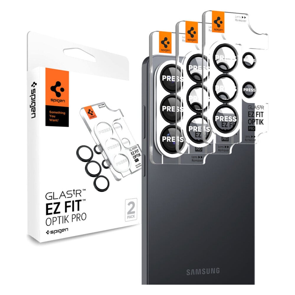Spigen 2-Pack Glas.tR EZ Fit Optik Pro Tempered Glass Camera Lens Protector for Samsung Galaxy S26 Ultra - Black