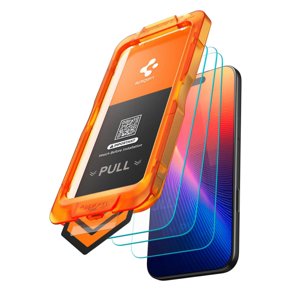 Spigen 3-Pack Glas.tR AlignMaster S Tempered Glass Screen Protector for iPhone 17 Pro - Crystal Clear