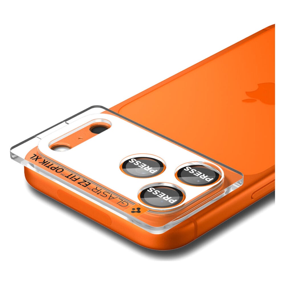 Spigen Glas.tR EZ Fit Optik Pro XL Tempered Glass Camera Lens Protector for iPhone 17 Pro Max - Orange