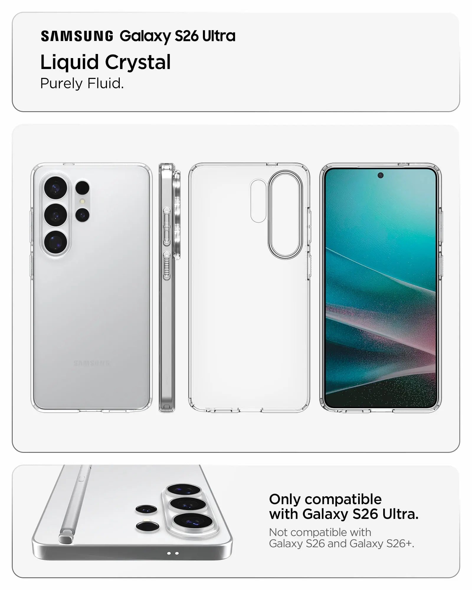 Spigen Liquid Crystal Case for Samsung Galaxy S26 Ultra - Crystal Clear