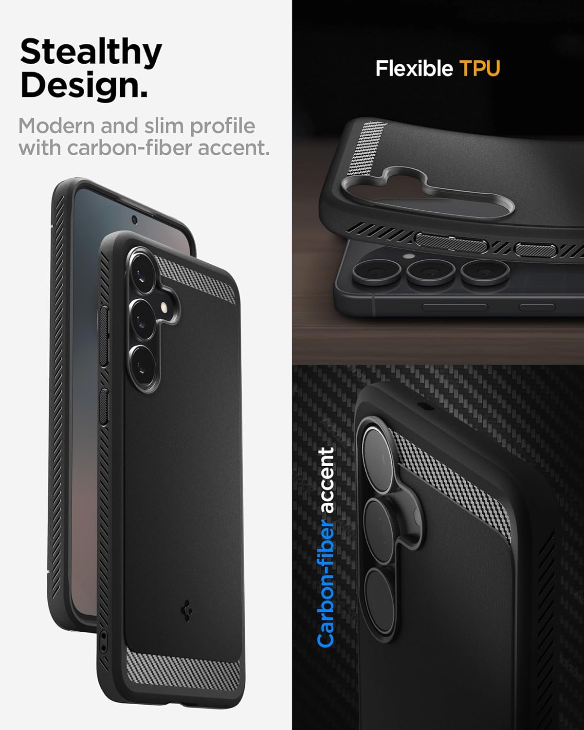 Spigen Rugged Armor Case for Samsung Galaxy S25 FE - Matte Black