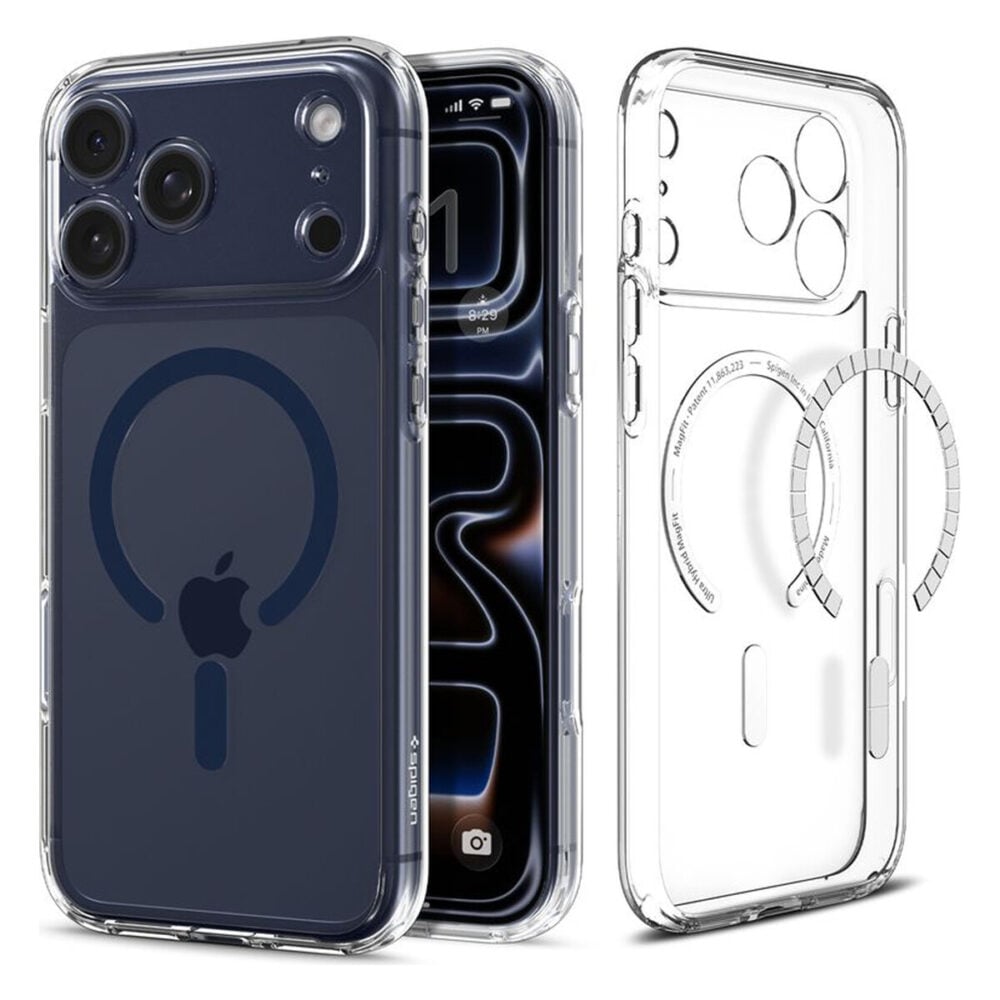 Spigen Ultra Hybrid MagSafe Case for iPhone 17 Pro - Clear Deep Blue