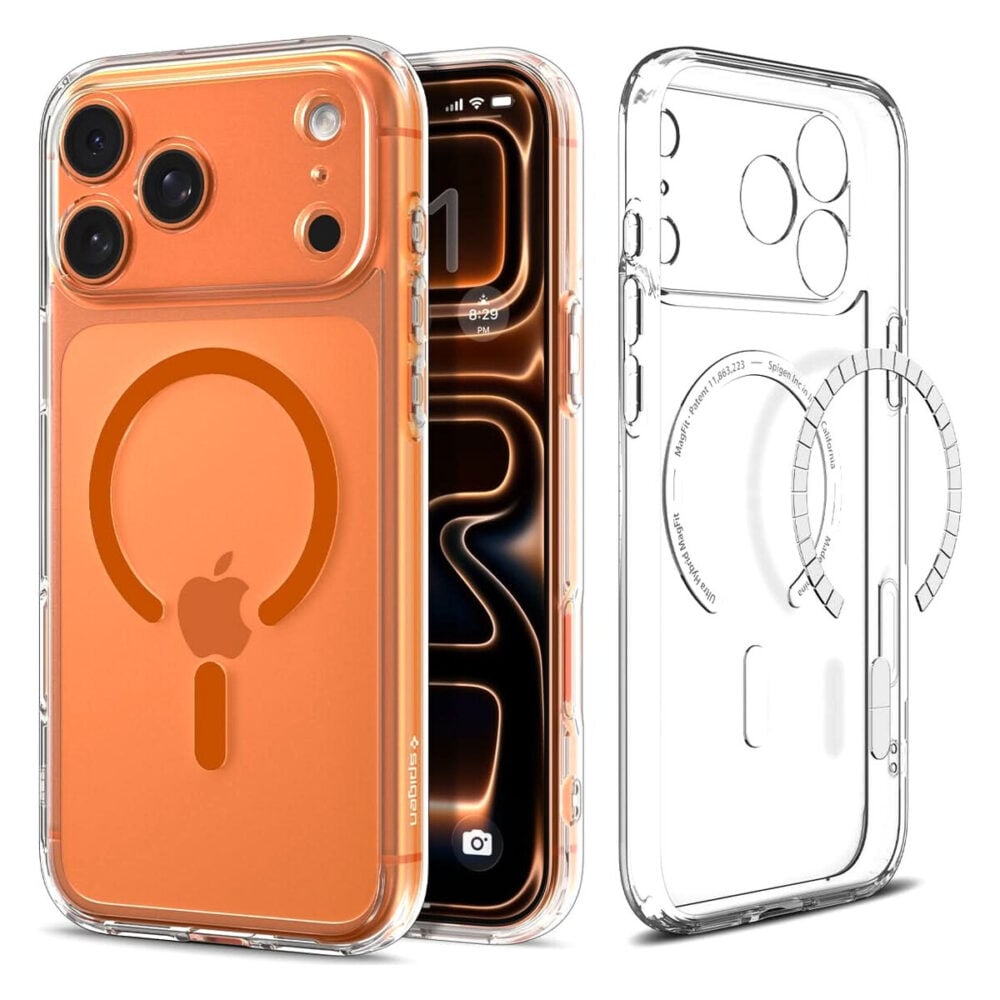Spigen Ultra Hybrid MagSafe Case for iPhone 17 Pro - Clear Orange