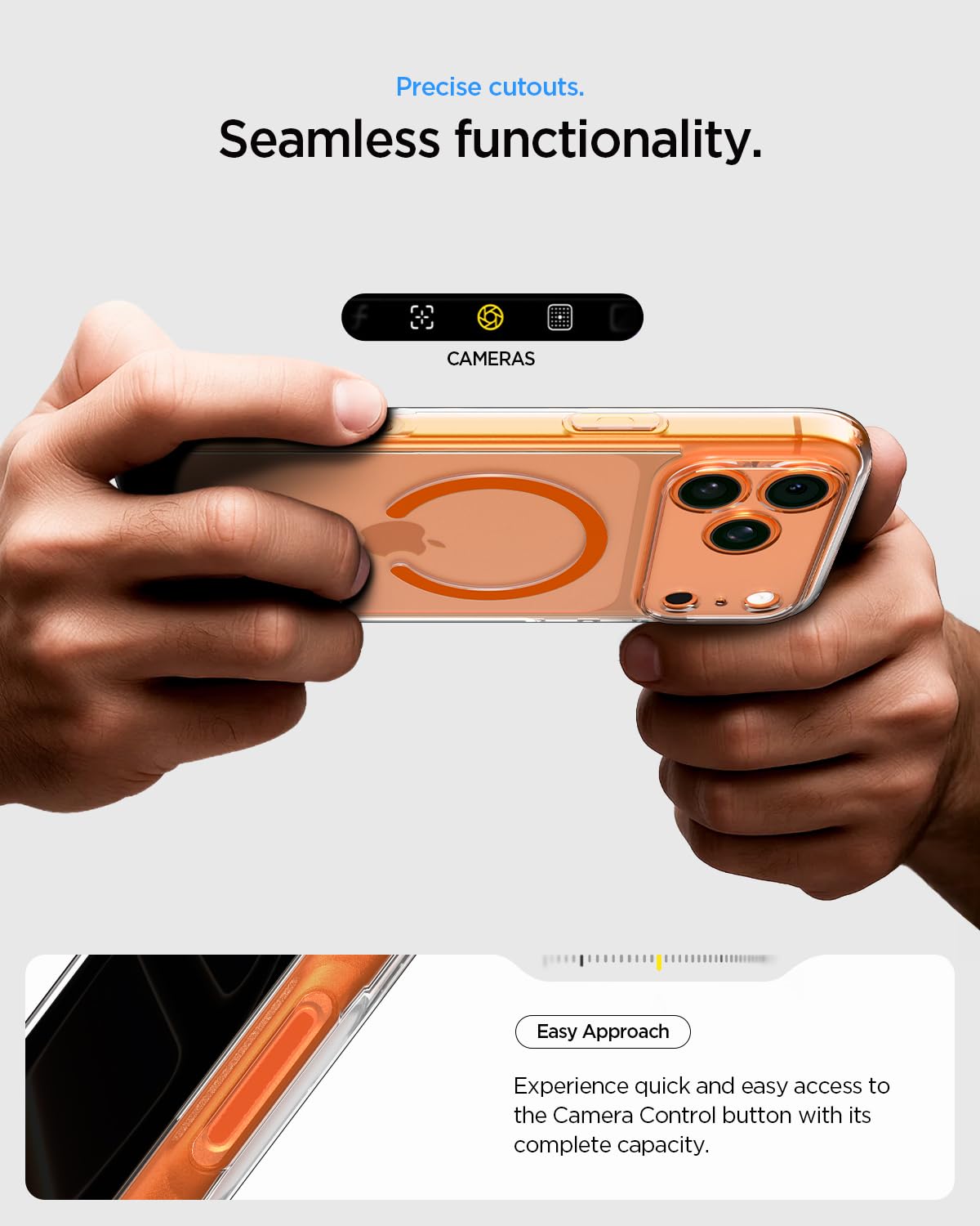 Spigen Ultra Hybrid MagSafe Case for iPhone 17 Pro - Clear Orange