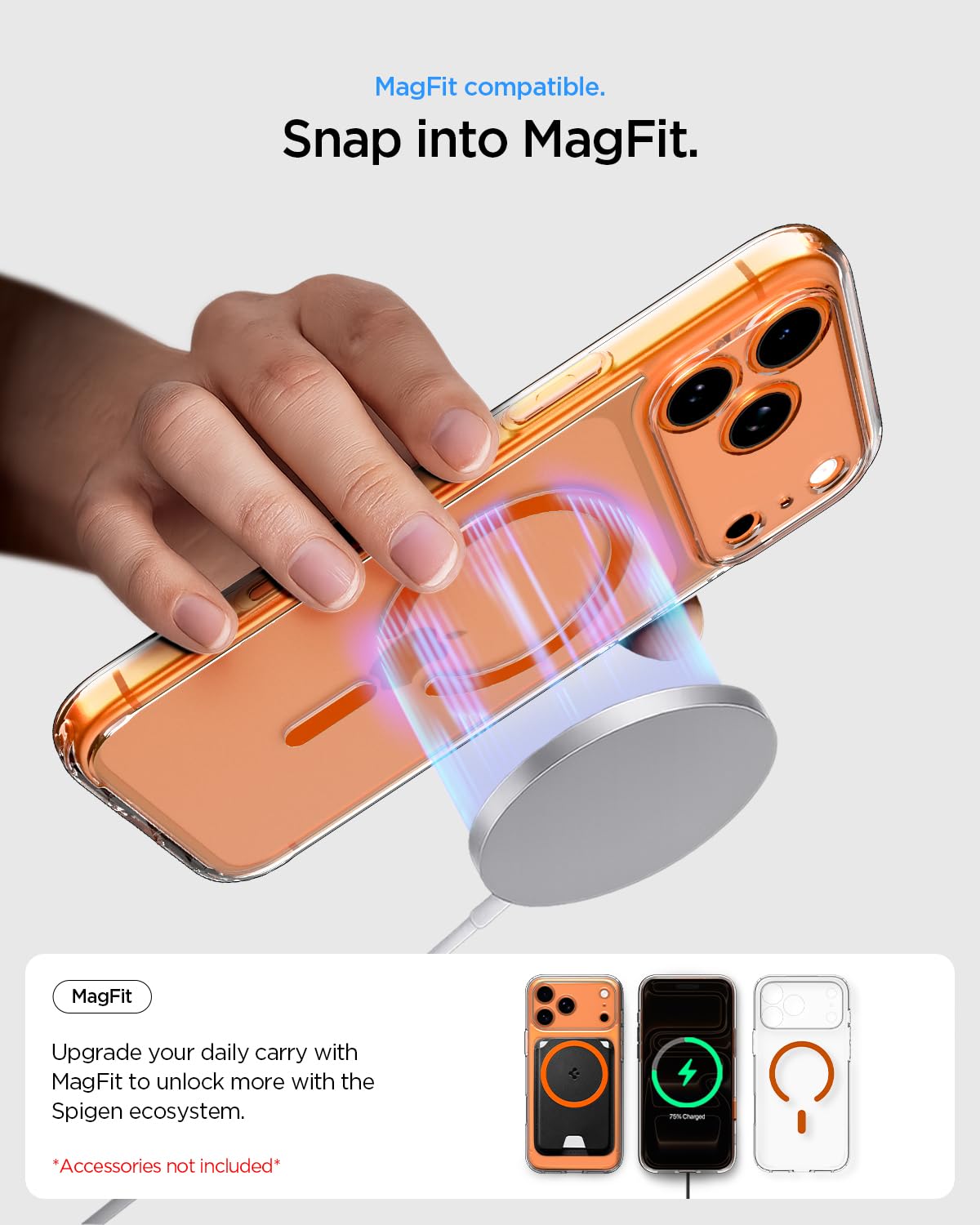 Spigen Ultra Hybrid MagSafe Case for iPhone 17 Pro - Clear Orange