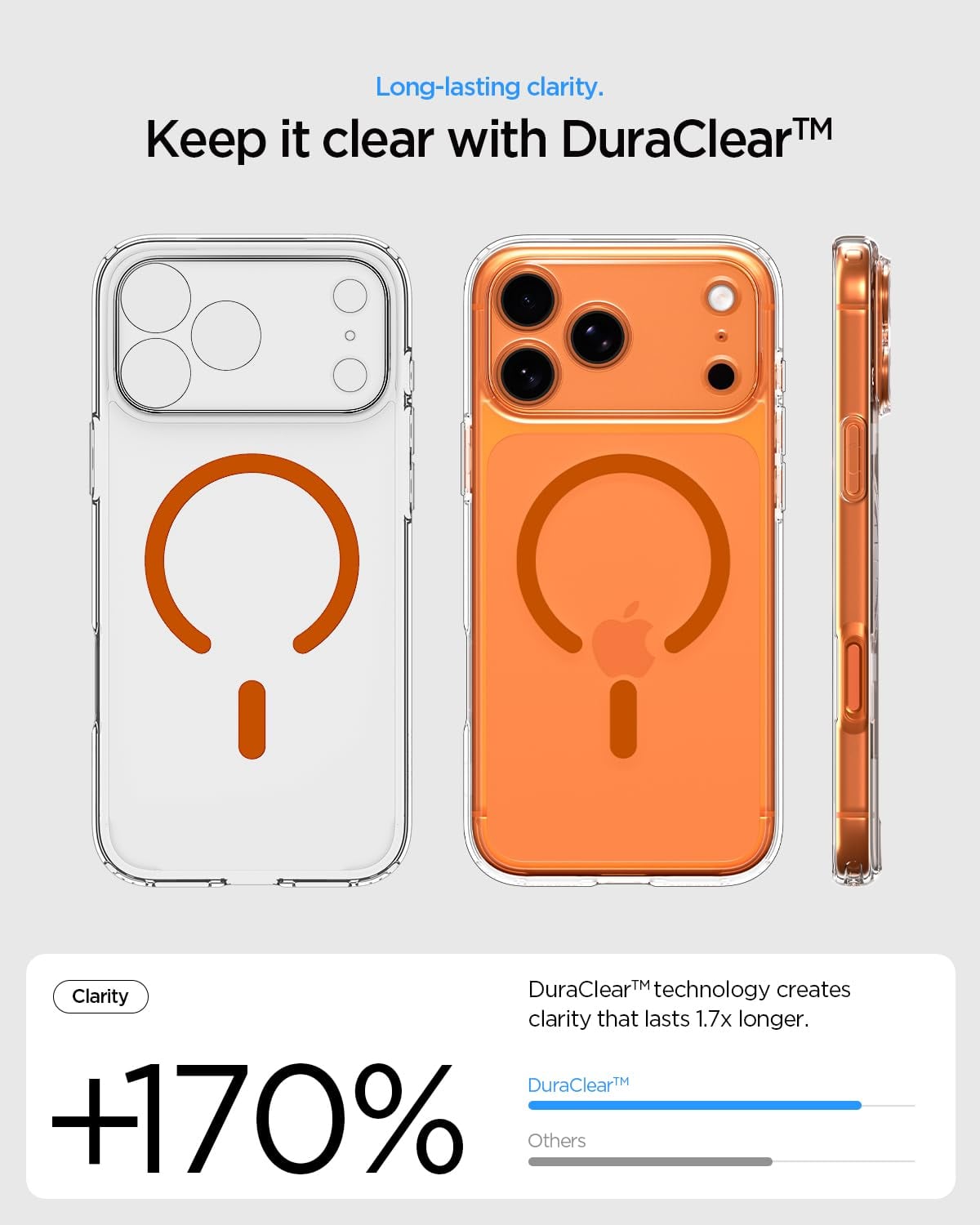 Spigen Ultra Hybrid MagSafe Case for iPhone 17 Pro - Clear Orange
