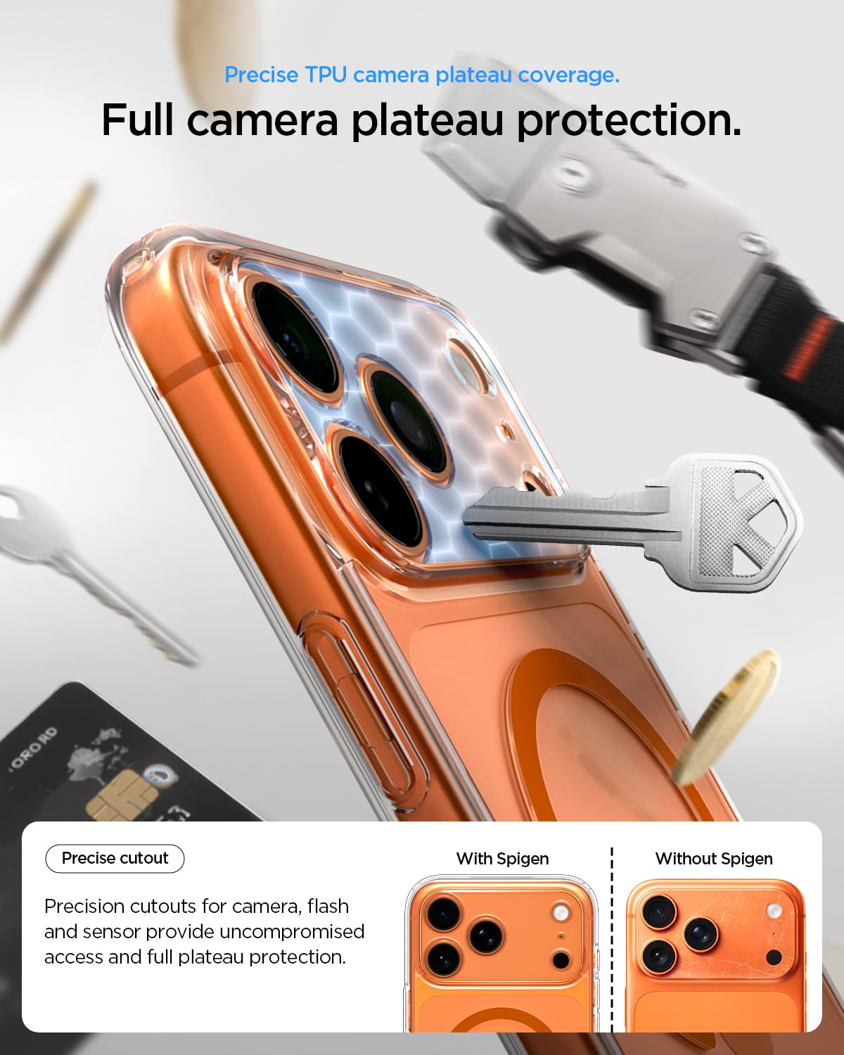Spigen Ultra Hybrid MagSafe Case for iPhone 17 Pro - Clear Orange