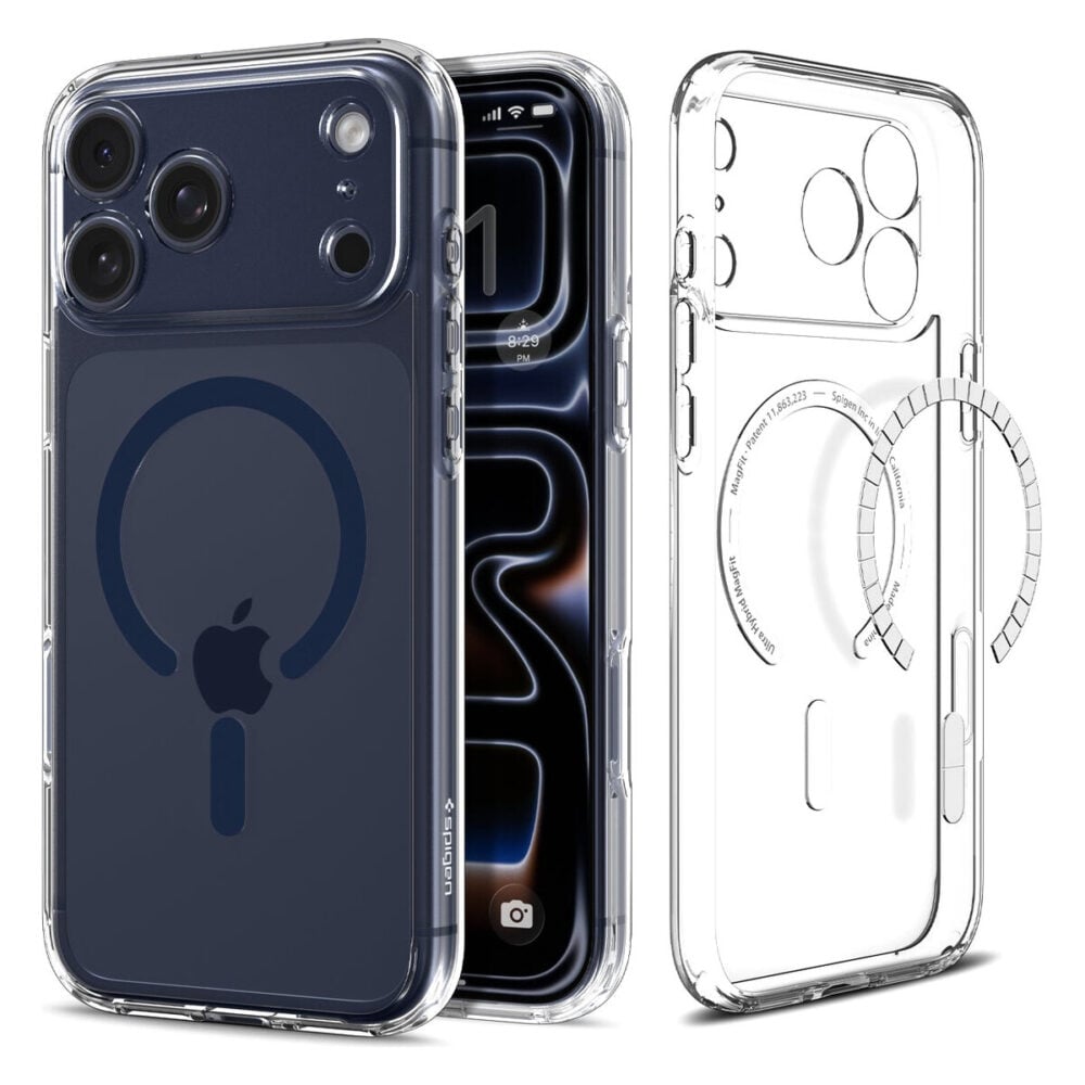 Spigen Ultra Hybrid MagSafe Case for iPhone 17 Pro Max - Clear Deep Blue