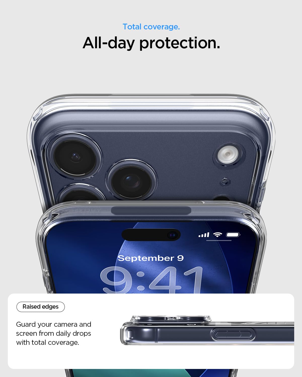 Spigen Ultra Hybrid MagSafe Case for iPhone 17 Pro Max - Clear Deep Blue
