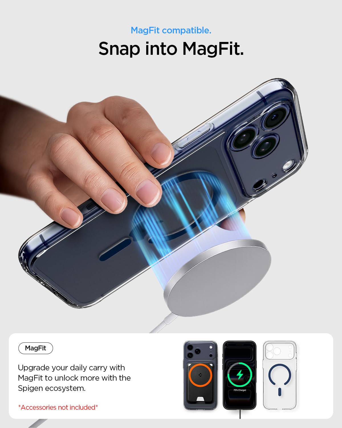 Spigen Ultra Hybrid MagSafe Case for iPhone 17 Pro Max - Clear Deep Blue