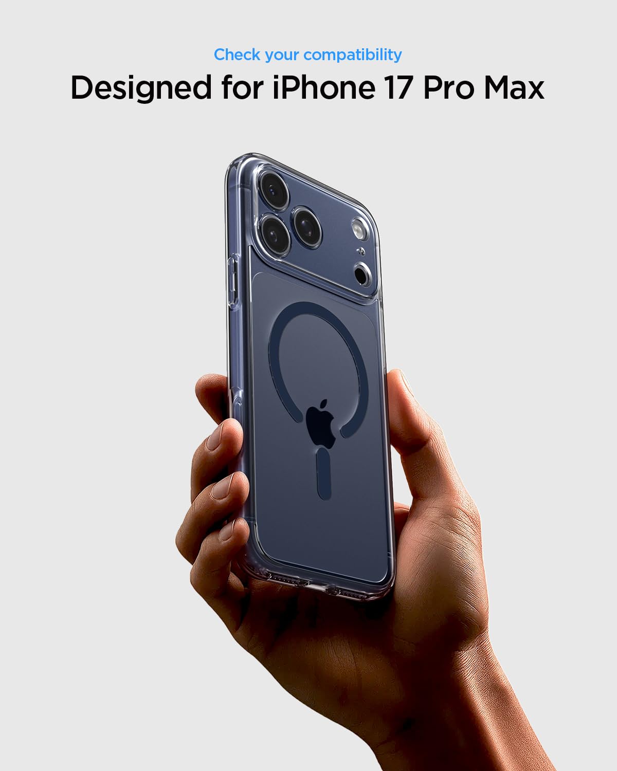 Spigen Ultra Hybrid MagSafe Case for iPhone 17 Pro Max - Clear Deep Blue