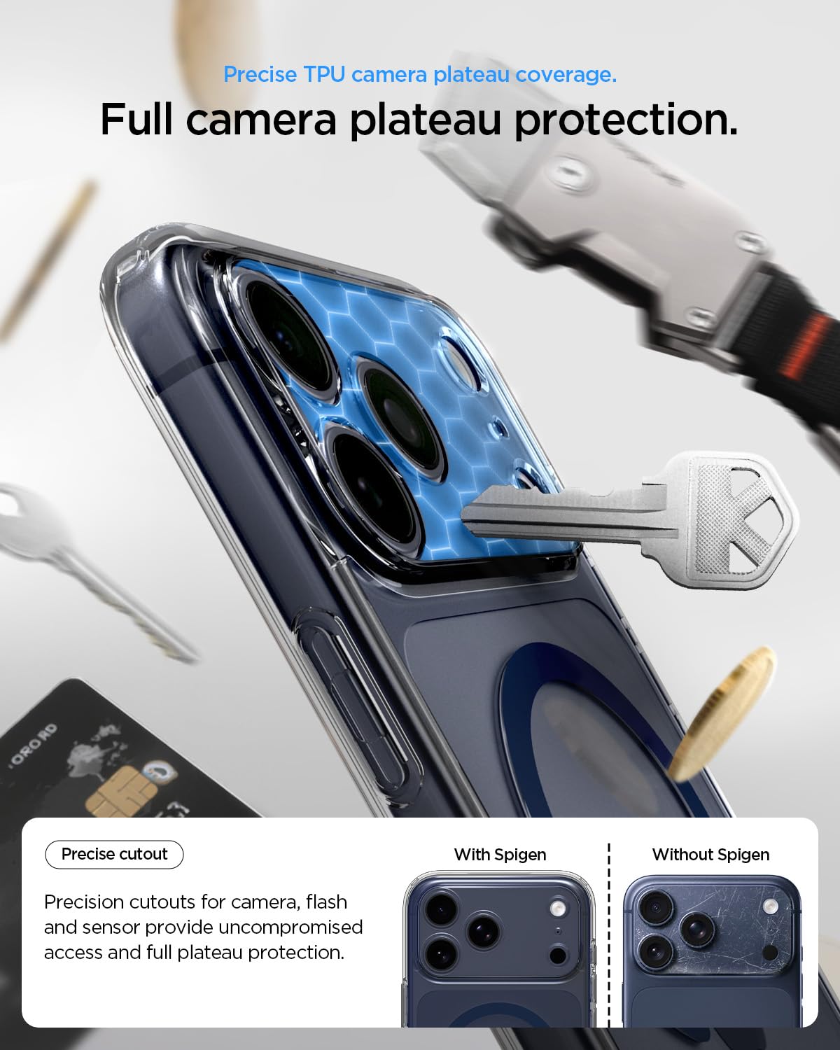 Spigen Ultra Hybrid MagSafe Case for iPhone 17 Pro Max - Clear Deep Blue