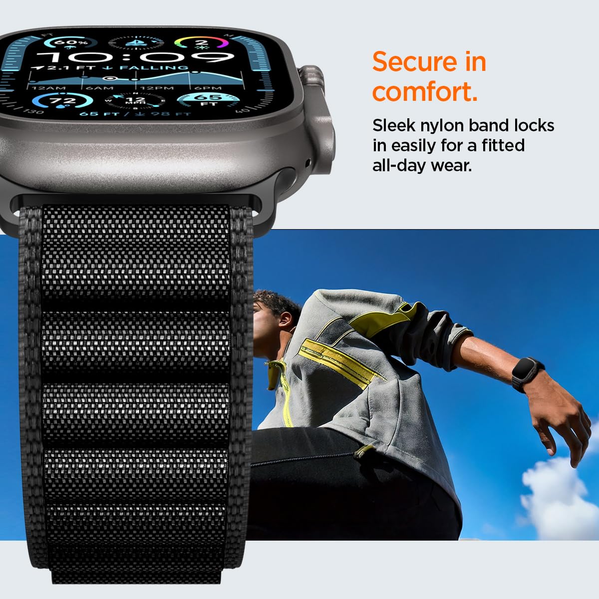 Spigen WBF1 Band for Apple Watch 49mm / 46mm / 45mm / 44mm - Black