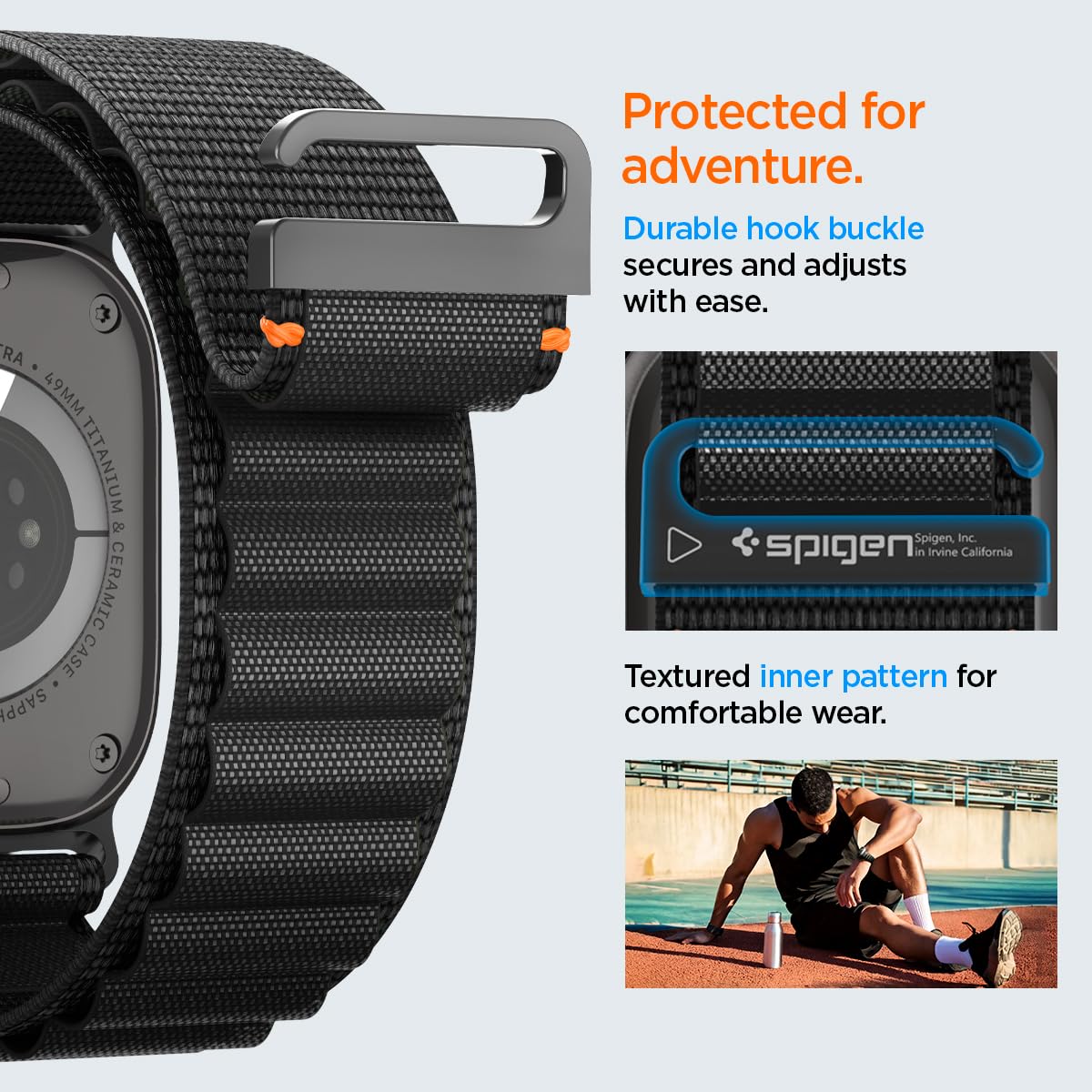 Spigen WBF1 Band for Apple Watch 49mm / 46mm / 45mm / 44mm - Black